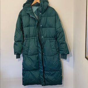 UGG Teal Long Hooded Puffer Jacket